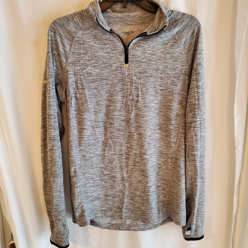 Old Navy Active Go Dry Black White Quarter Zip Long Sleeve Activewear Womens S